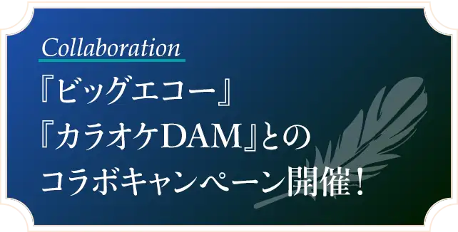 『ビッグエコー』『カラオケDAM』とのコラボキャンペーン開催！